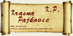 Krasna Pajković vizit kartica